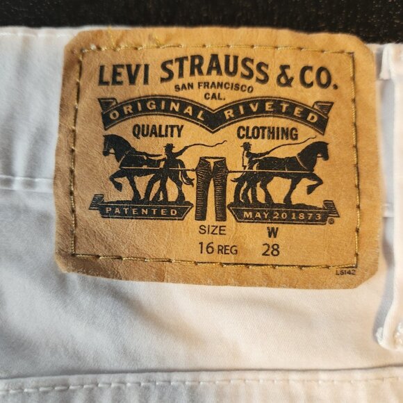 Levis 511 Shorts Slim Fit‎ Womens Size 16 Reg 28x10 White Stretch EUC - Picture 7 of 11
